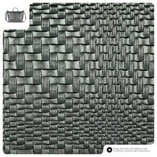 Italian Genuine Basketweave-Embossed Metallic Suede Top-Handle Bag | Treviso