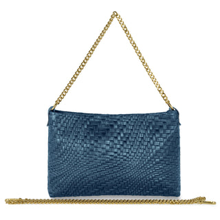 Italian Genuine Basketweave-Embossed Suede Crossbody Bag | Bergamo - Glamourous Grace