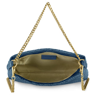 Italian Genuine Basketweave-Embossed Suede Crossbody Bag | Bergamo - Glamourous Grace