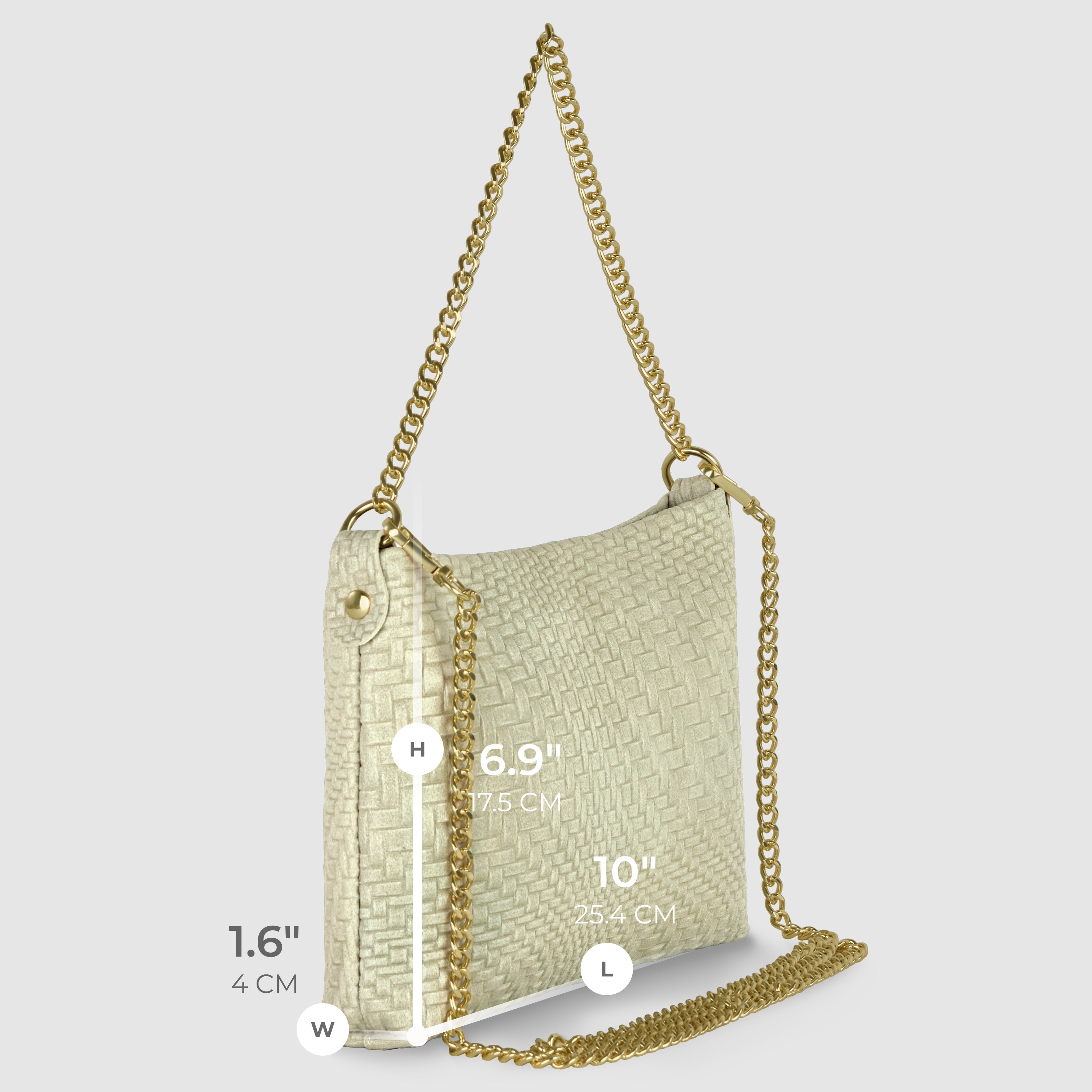 Italian Genuine Basketweave-Embossed Suede Crossbody Bag | Bergamo - Glamourous Grace