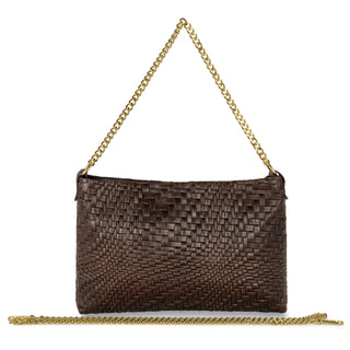 Italian Genuine Basketweave-Embossed Suede Crossbody Bag | Bergamo - Glamourous Grace
