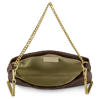 Italian Genuine Basketweave-Embossed Suede Crossbody Bag | Bergamo - Glamourous Grace