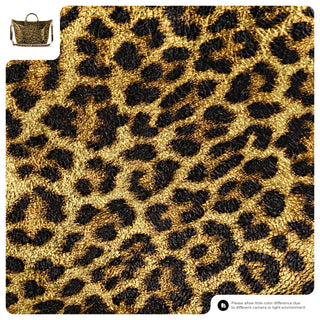 Italian Genuine Leopard-Print Metallic Suede Top-Handle Bag | Rimini - Glamourous Grace