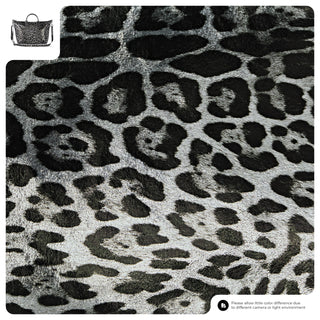 Italian Genuine Leopard-Print Metallic Suede Top-Handle Bag | Rimini - Glamourous Grace