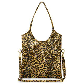 Italian Genuine Leopard-Print Metallic Suede Tote Bag | Catania - Glamourous Grace