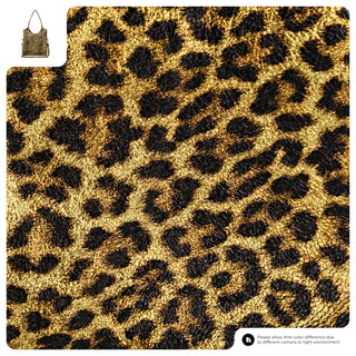 Italian Genuine Leopard-Print Metallic Suede Tote Bag | Catania - Glamourous Grace