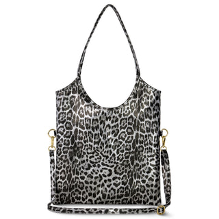 Italian Genuine Leopard-Print Metallic Suede Tote Bag | Catania - Glamourous Grace