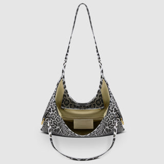 Italian Genuine Leopard-Print Metallic Suede Tote Bag | Catania - Glamourous Grace