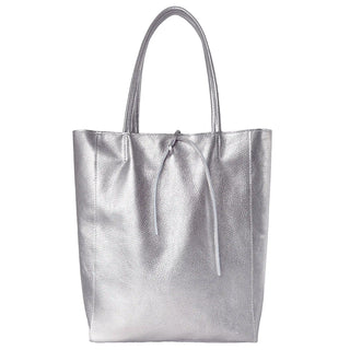 Italian Metallic Full-Grain Leather Tote Bag | Vinci - Glamourous Grace