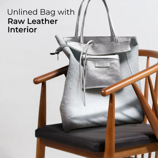 Italian Metallic Full-Grain Leather Tote Bag | Vinci - Glamourous Grace