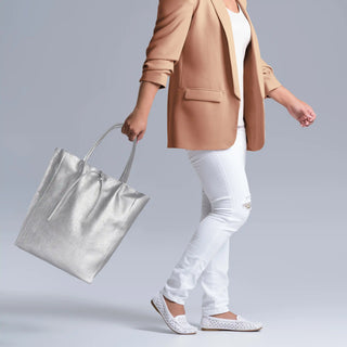 Italian Metallic Full-Grain Leather Tote Bag | Vinci - Glamourous Grace