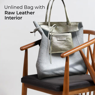 Italian Metallic Full-Grain Leather Tote Bag | Vinci - Glamourous Grace