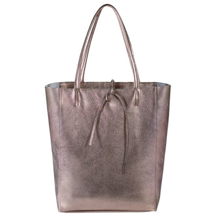 Italian Metallic Full-Grain Leather Tote Bag | Vinci - Glamourous Grace