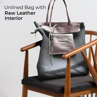 Italian Metallic Full-Grain Leather Tote Bag | Vinci - Glamourous Grace