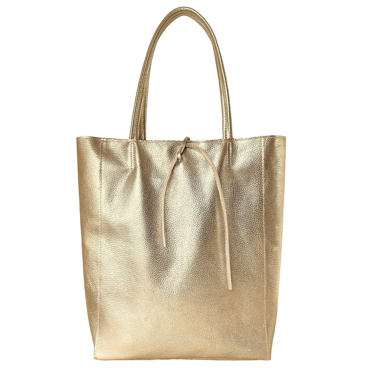 Italian Metallic Full-Grain Leather Tote Bag | Vinci - Glamourous Grace