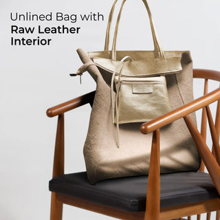 Italian Metallic Full-Grain Leather Tote Bag | Vinci - Glamourous Grace