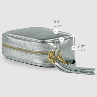 Italian Metallic Full-Grain Leather Crossbody Bag | Napoli - Glamourous Grace