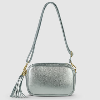 Italian Metallic Full-Grain Leather Crossbody Bag | Napoli - Glamourous Grace