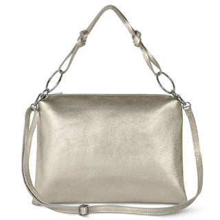 Italian Metallic Full-Grain Leather Shoulder Bag | Prato - Glamourous Grace