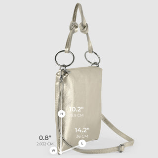 Italian Metallic Full-Grain Leather Shoulder Bag | Prato - Glamourous Grace