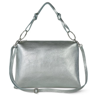Italian Metallic Full-Grain Leather Shoulder Bag | Prato - Glamourous Grace