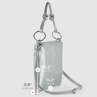 Italian Metallic Full-Grain Leather Shoulder Bag | Prato - Glamourous Grace
