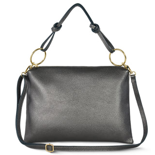 Italian Metallic Full-Grain Leather Shoulder Bag | Prato - Glamourous Grace