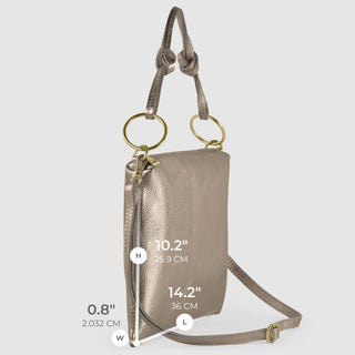 Italian Metallic Full-Grain Leather Shoulder Bag | Prato - Glamourous Grace
