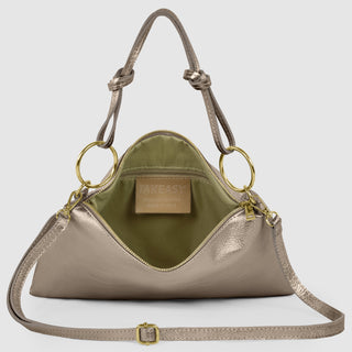 Italian Metallic Full-Grain Leather Shoulder Bag | Prato - Glamourous Grace