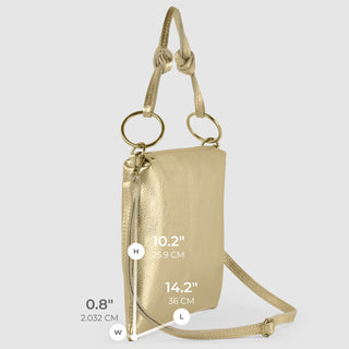 Italian Metallic Full-Grain Leather Shoulder Bag | Prato - Glamourous Grace