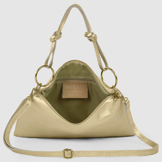 Italian Metallic Full-Grain Leather Shoulder Bag | Prato - Glamourous Grace