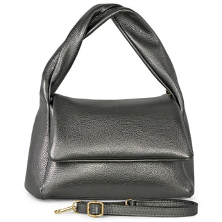 Italian Metallic Full-Grain Leather Top-Handle Bag | Trieste - Glamourous Grace