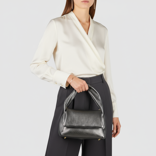 Italian Metallic Full-Grain Leather Top-Handle Bag | Trieste - Glamourous Grace