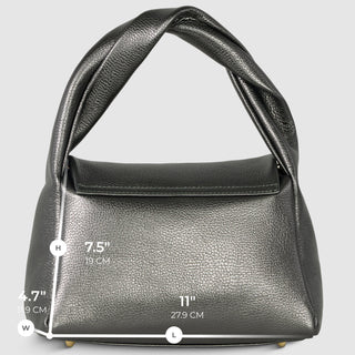 Italian Metallic Full-Grain Leather Top-Handle Bag | Trieste - Glamourous Grace