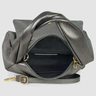 Italian Metallic Full-Grain Leather Top-Handle Bag | Trieste - Glamourous Grace