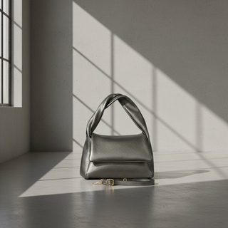 Italian Metallic Full-Grain Leather Top-Handle Bag | Trieste - Glamourous Grace