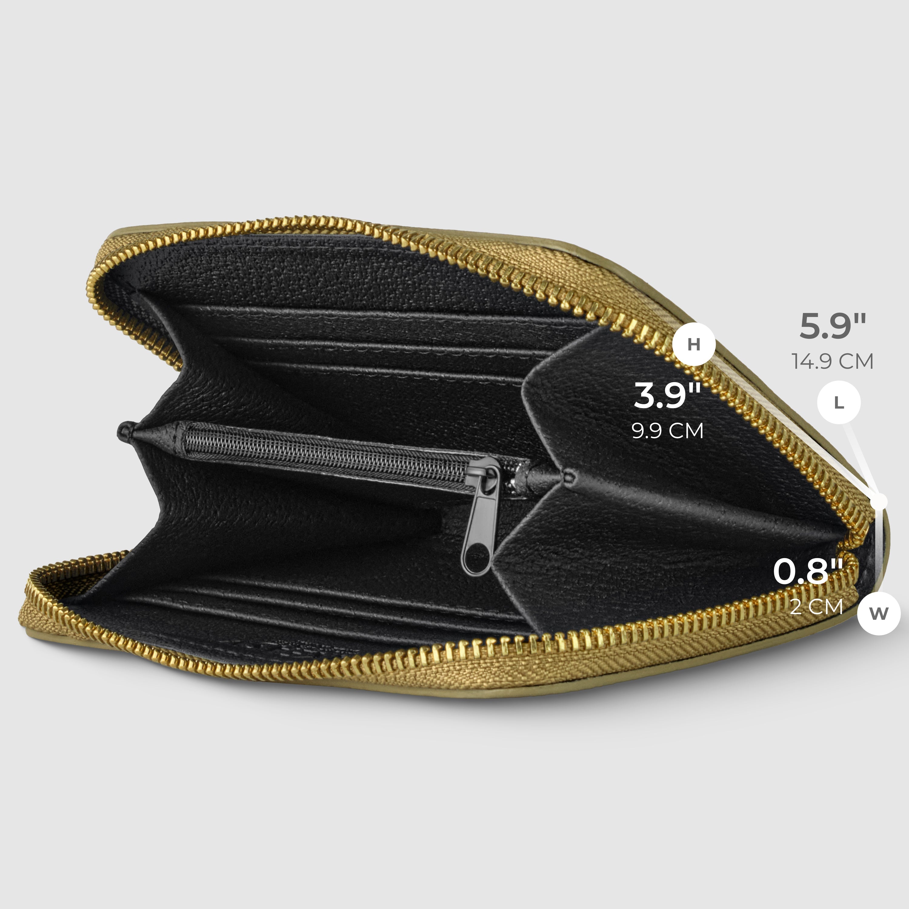 Italian Metallic Full-Grain Leather Wallet | Ancona - Glamourous Grace