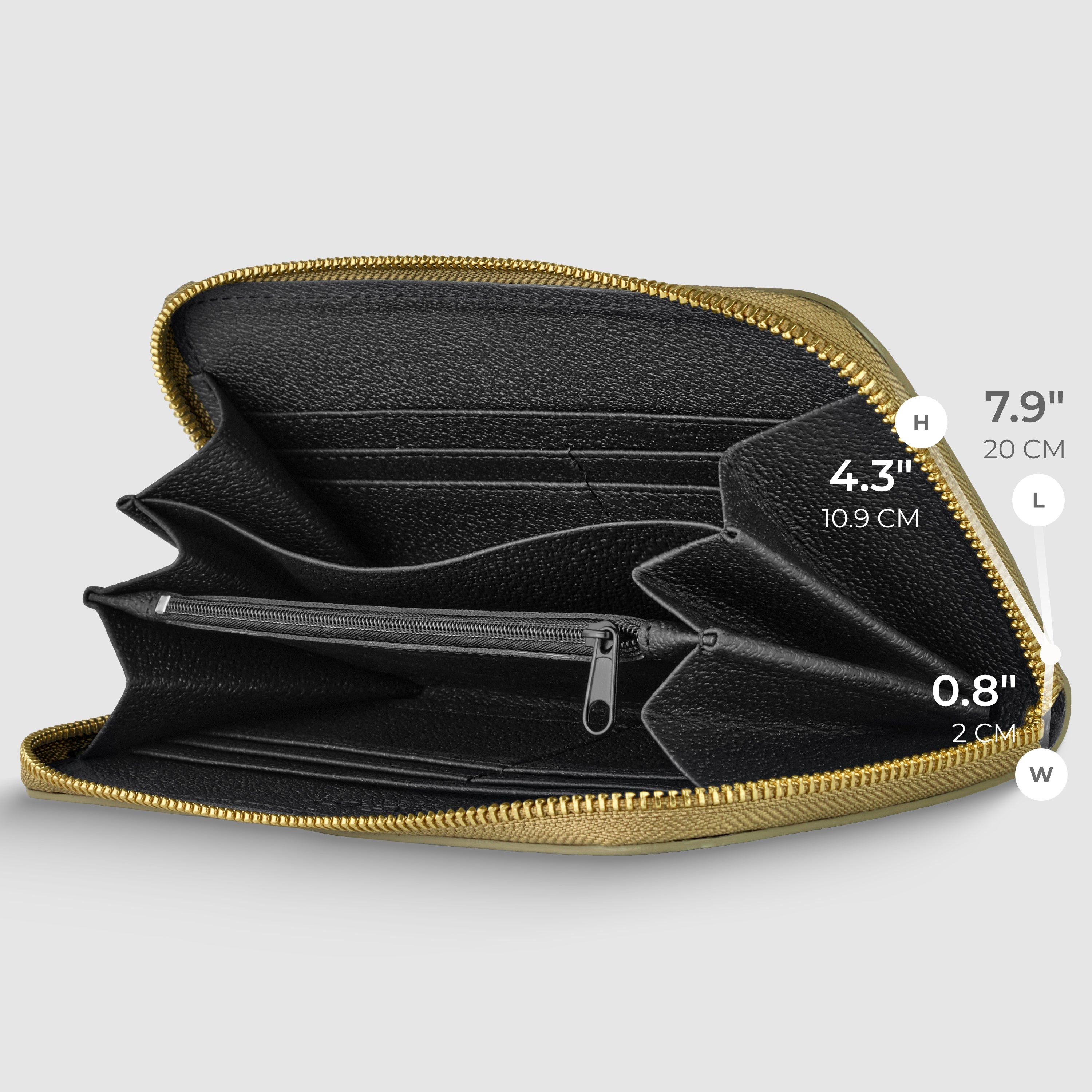 Italian Metallic Full-Grain Leather Wallet | Udine - Glamourous Grace
