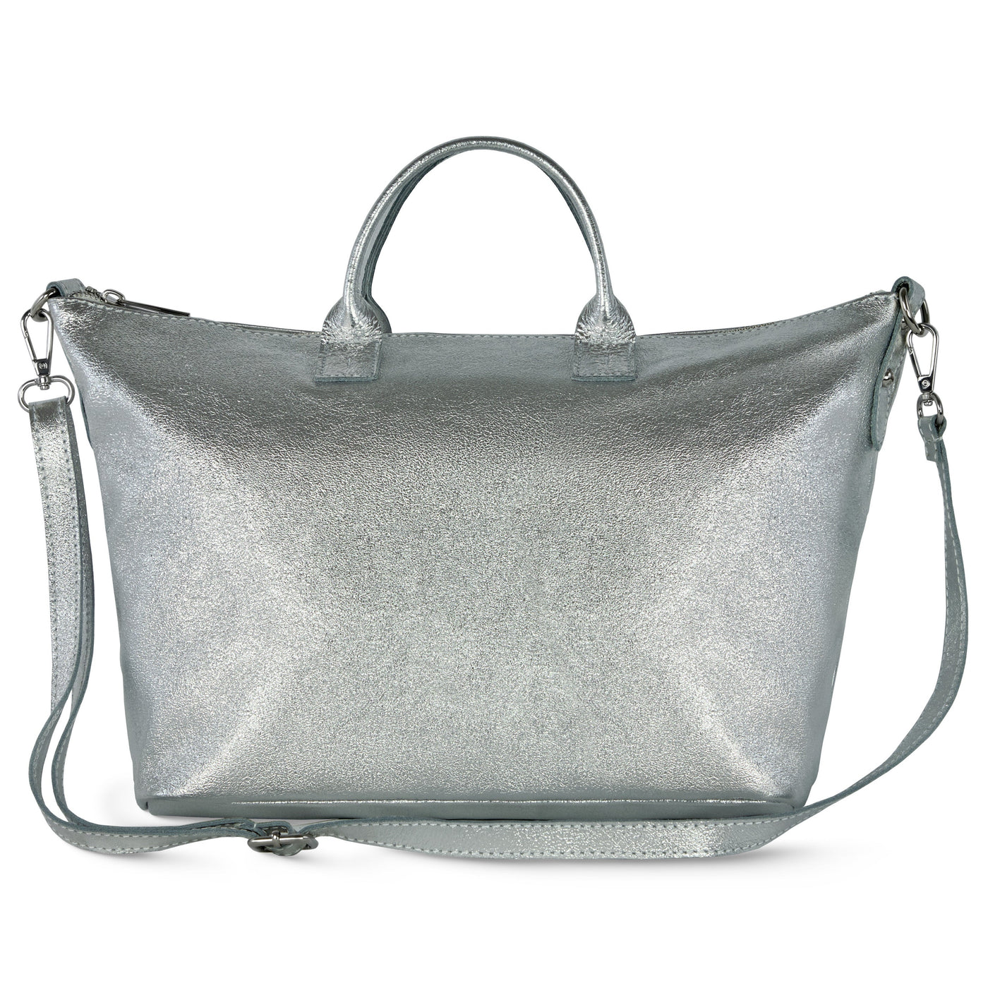 Italian Genuine Metallic Suede Top-Handle Bag | Padova - Glamourous Grace