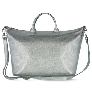 Italian Genuine Metallic Suede Top-Handle Bag | Padova - Glamourous Grace