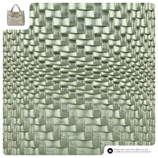 Italian Genuine Basketweave-Embossed Metallic Suede Top-Handle Bag | Imperia - Glamourous Grace