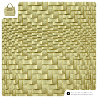 Italian Genuine Basketweave-Embossed Metallic Suede Top-Handle Bag | Imperia - Glamourous Grace