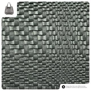 Italian Genuine Basketweave-Embossed Metallic Suede Top-Handle Bag | Imperia - Glamourous Grace