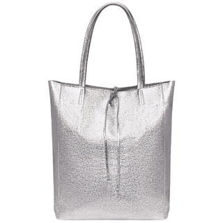Italian Genuine Metallic Suede Tote Bag | Pisa