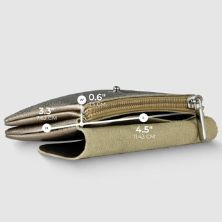 Italian Genuine Metallic Suede Wallet | Assisi - Glamourous Grace