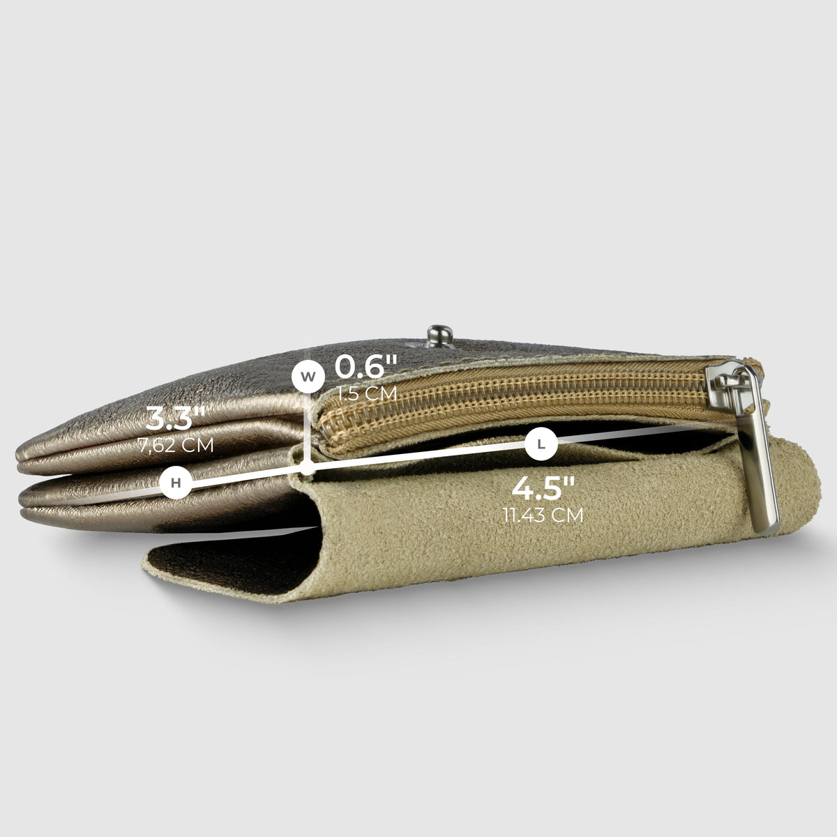 Italian Genuine Metallic Suede Wallet | Assisi - Glamourous Grace