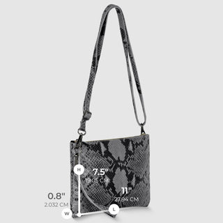 Italian Genuine Python-Print Suede Crossbody Bag | Lecce - Glamourous Grace