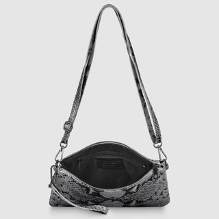 Italian Genuine Python-Print Suede Crossbody Bag | Lecce - Glamourous Grace