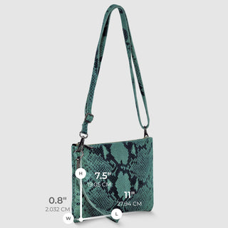Italian Genuine Python-Print Suede Crossbody Bag | Lecce - Glamourous Grace