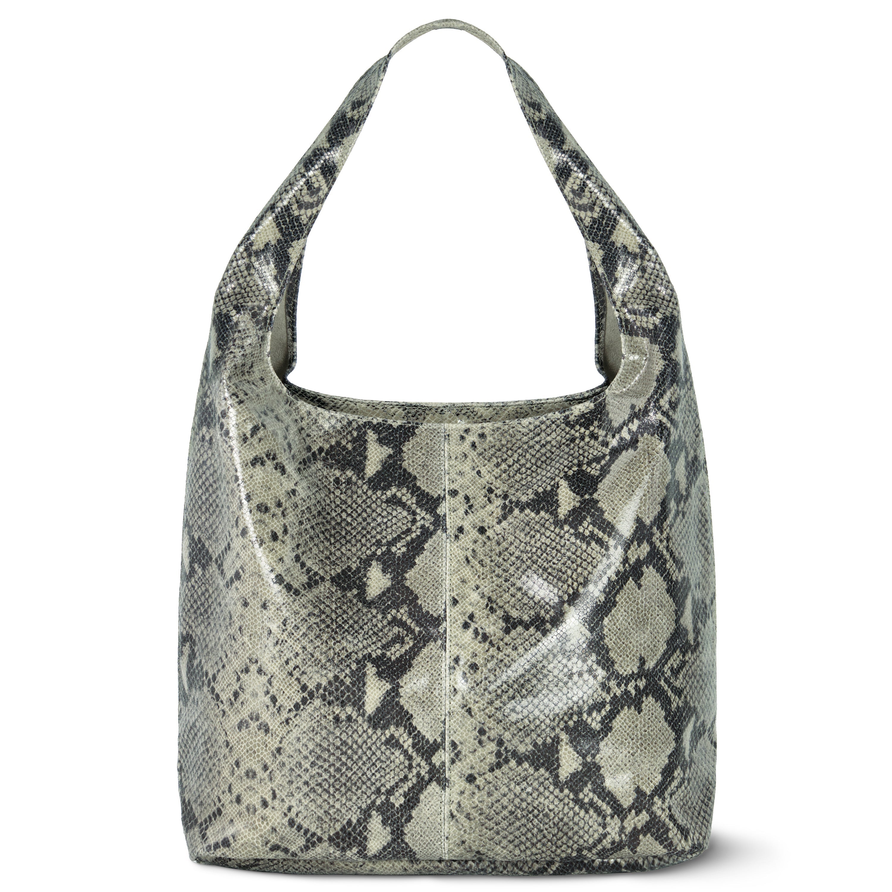 Italian Genuine Python-Print Suede Hobo Bag | Isernia - Glamourous Grace